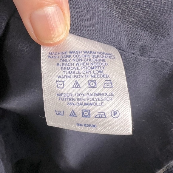 Lands' End Navy Blue 100% Cotton Sleeveless Coastal Preppy Ruffle Pintuck Dress - Picture 9 of 9